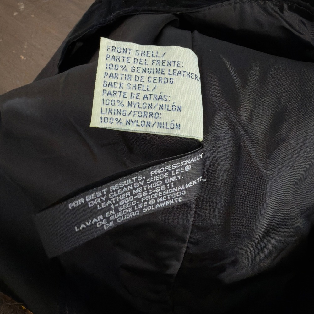 Vintage Suede Leather Vest Black‎ Western Small Y2K 90s Americana Minimalist - Picture 6 of 6